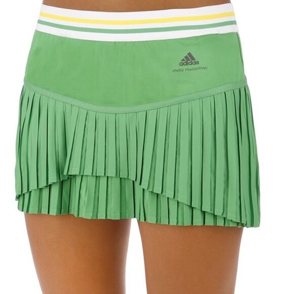 Adidas x Stella McCartney Barricade Tennis Skirt Ruffle Pleated Striped Skort - Picture 4 of 15